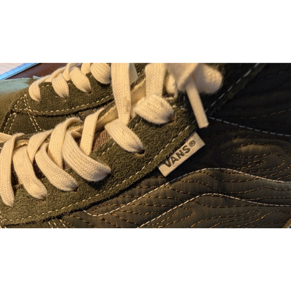 Vans The Lizzie Skateboard Shoes Green Quilted Canvas Suede M 7 W 8.5 EUC - Picture 4 of 6